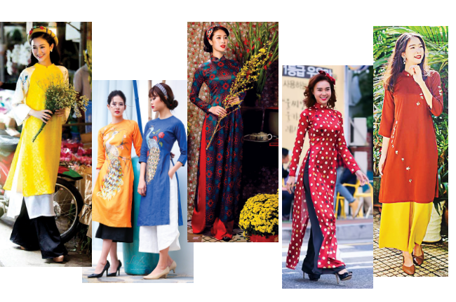 Áo dài qua các mùa tết Áo dài qua các mùa tết