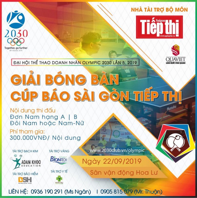 40 tay vợt tranh tài ở giải Bóng bàn – Cúp Báo Sài Gòn Tiếp Thị