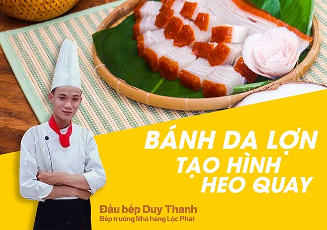 Đầu bếp hướng dẫn món bánh da lợn với tạo hình heo quay độc đáo