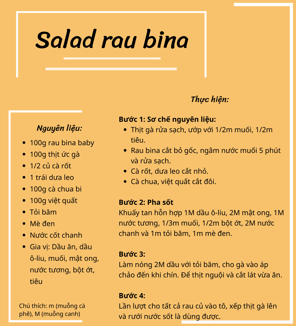 salad rau bina thanh mát vừa dễ ăn, vừa tốt cho sức khỏe