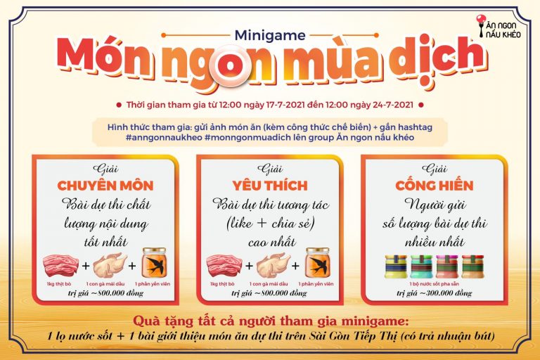 Vừa trổ tài làm mâm cơm ngon miệng, vừa rinh ngay quà tặng ý nghĩa mùa dịch