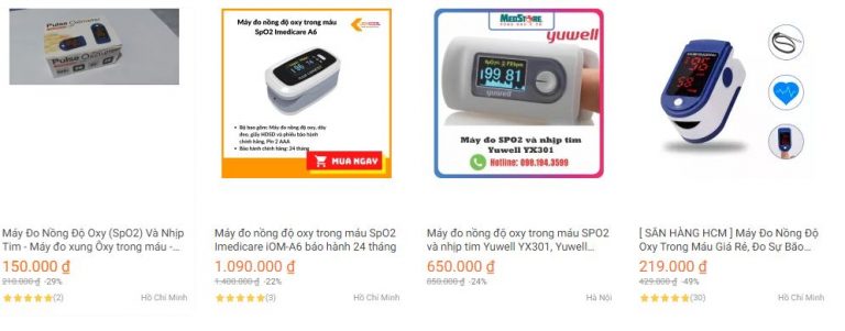 Muôn hình vạn trạng thị trường máy đo nồng độ oxy tại TPHCM