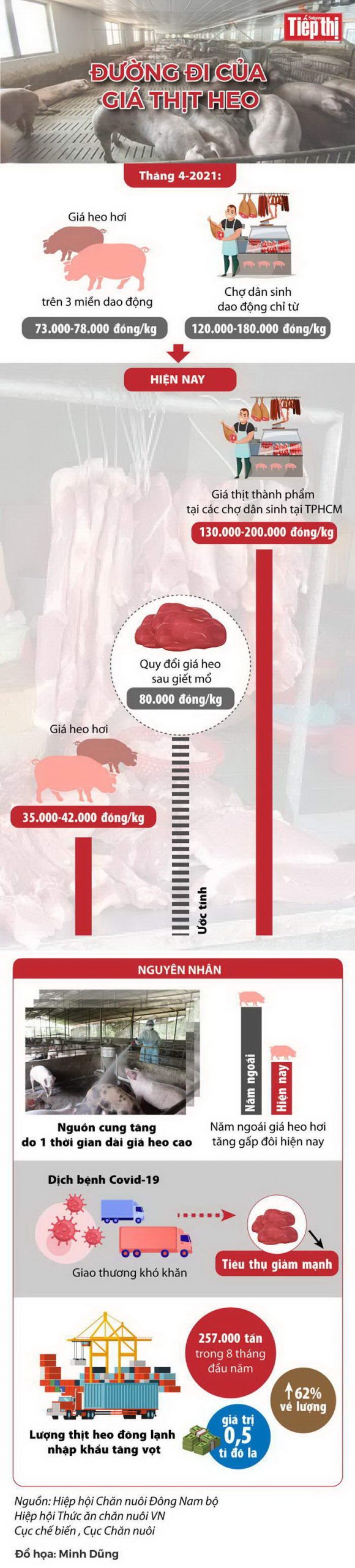 infographics giá thịt heo